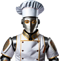 robot wearing a chef uniform.AI Generated png