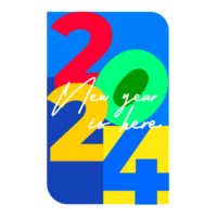 2024 nuevo año Arte diseño concepto en un transparente antecedentes png