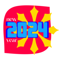 2024 Nouveau année art conception concept sur une transparent Contexte png