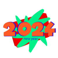 2024 Neu Jahr Kunst Design Konzept auf ein transparent Hintergrund png