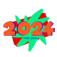 2024 nieuw jaar kunst ontwerp concept Aan een transparant achtergrond png