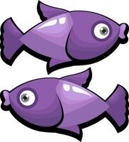 púrpura peces tatuaje vector