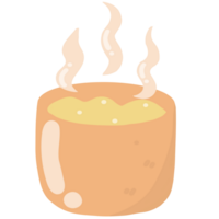 Hot soup in the orange cup illustration png