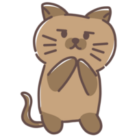 Brow Cat To Pay Respect With Hands Cartoon png