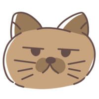 Bored Brown Cat Cartoon png