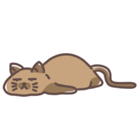 Tired Brown Cat Cartoon png