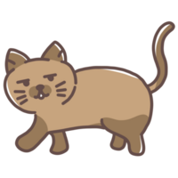 marrón gato caminando dibujos animados png