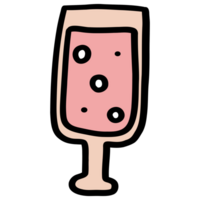 bicchiere di vino, mano disegnato Natale elemento png