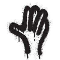 Spray Paint Graffiti Hand icon isolated on white background. Hand graffiti of hi symbol with overspray in black on white. vector