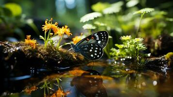 Beautiful natural place in the butterfly generated by Ai photo