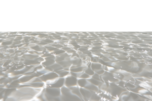 defokusering suddig transparent blå färgad klar lugna vatten yta textur med stänk reflexion. trendig abstrakt natur bakgrund. vatten vågor i solljus med kopia Plats. blå vattenfärg glans. png
