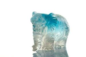beautiful statuette elephant from the mineral topaz on a white background photo