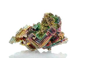 macro mineral stone bismuth on a white background photo