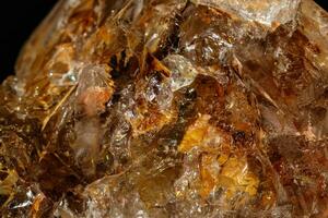 Macro mineral stone Fenster Quartz Crystal on a black background photo