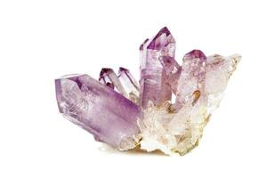Amethyst Crystal Druse  macro mineral on white background photo