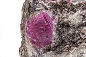 macro mineral stone ruby on a white background photo