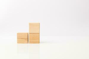 wooden cubes on a white background photo