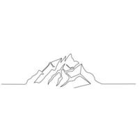 montaña continuo soltero línea contorno vector Arte ilustración