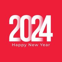 2024 Happy New Year Message on Red Background vector