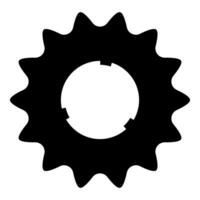 cogset rueda de espigas bicicleta estrella engranaje Servicio rueda de espigas dientes rueda con dientes se involucra con cadena icono negro color vector ilustración imagen plano estilo