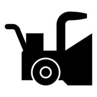 Snowblower snow clear machine snowplow truck plough clearing vehicle equipped seasons transport winter highway service equipment clean icon black color vector illustration image flat style