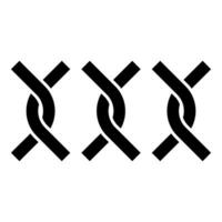Chain fence twisted wire icon black color vector illustration image flat style