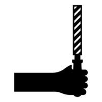 File tool in hand metal rasp in arm use manual instrument equipment for carpentry work icon black color vector illustration image flat style