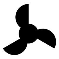 Screw of ship propeller fan turbine three-bladed icon black color vector illustration image flat style