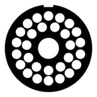 Grate for meat grinder plate mincer device for growing shallow of meat lattice sieve icon black color vector illustration image flat style