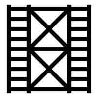 Scaffolding prefabricated construction frame floors two 2 icon black color vector illustration image flat style