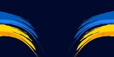 Ukraine Flag Brushstroke Concept on Dark Blue Background. Ukraine Symbol, Template for Banner, Promotion, Design and Poster, Business, Vector illustration