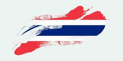 Tailandia bandera cepillo ataque, nacional bandera en blanco antecedentes vector