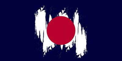 Vector Japan Flag Brush Stroke with Blue Background Template