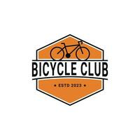 Bicycle club logo design vintage retro badge vector