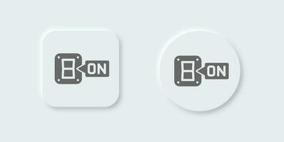 Switch on solid icon in neomorphic design style. Buttons signs vector illustration.