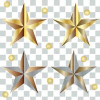 Golden Star - 3d render vector