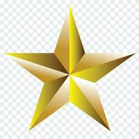 Golden Star - 3d render vector