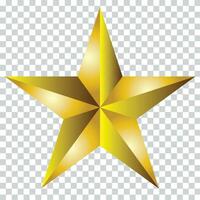 Golden Star - 3d render vector