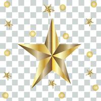 Golden Star - 3d render vector