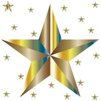 Golden Star - 3d render vector