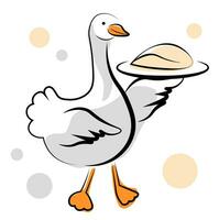 Goose holding foie gras vector