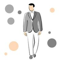 Man in suit on white background vector