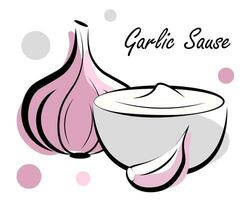 Garlic sauce on a white background vector