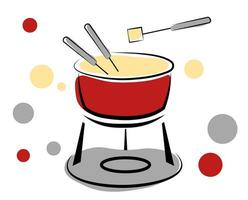 Cheese fondue on a white background vector