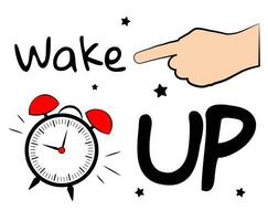 Alarm clock ringing on white background. vector