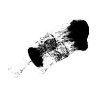 Brush stroke, grunge design element with distress texture. Black rectangular ink brush stroke. Vector illustration isolated on white background.