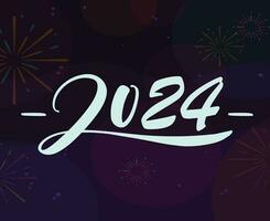 2024 Happy New Year Holiday Graphic Design Abstract Vector Logo Symbol Illustration