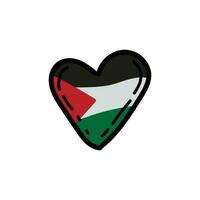 love palestine icon, free palestine, heart flag of palestine illustration design vector