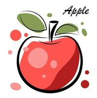 Red apple on white background vector