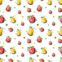 Seamless patren with apples and pears vector